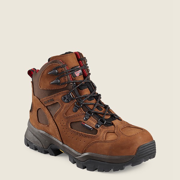 Mens Red Wing Truhiker - 6-inch Waterproof Safety Toe - Hiking Boots Brown - JAP108693